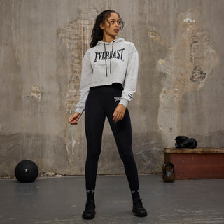 Everlast® EVERLAST Womens Iconic Logo Cropped Sweat Hoodie Sweatshirt Grey