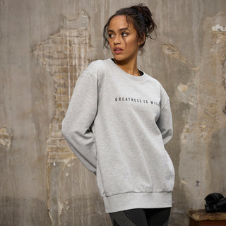 Everlast® EVERLAST Womens Oversized Greatness Is Within Crew Sweat Sweatshirt Grey