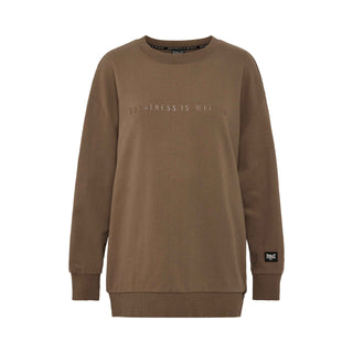 Everlast® Sport EVERLAST Womens Oversized Greatness Is Within Crew Sweat Sweatshirt Sand