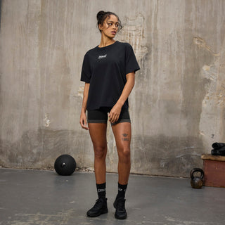 Everlast® EVERLAST Womens SS Oversized Iconic Cotton Stretch Tee T-shirt Black