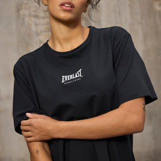 Everlast® EVERLAST Womens SS Oversized Iconic Cotton Stretch Tee T-shirt Black