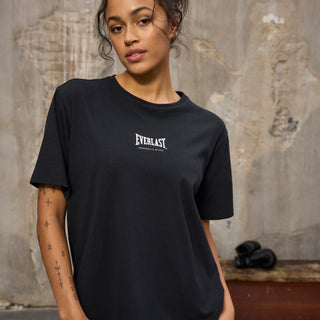 Everlast® EVERLAST Womens SS Oversized Iconic Cotton Stretch Tee T-shirt Black