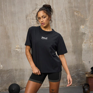 Everlast® EVERLAST Womens SS Oversized Iconic Cotton Stretch Tee T-shirt Black